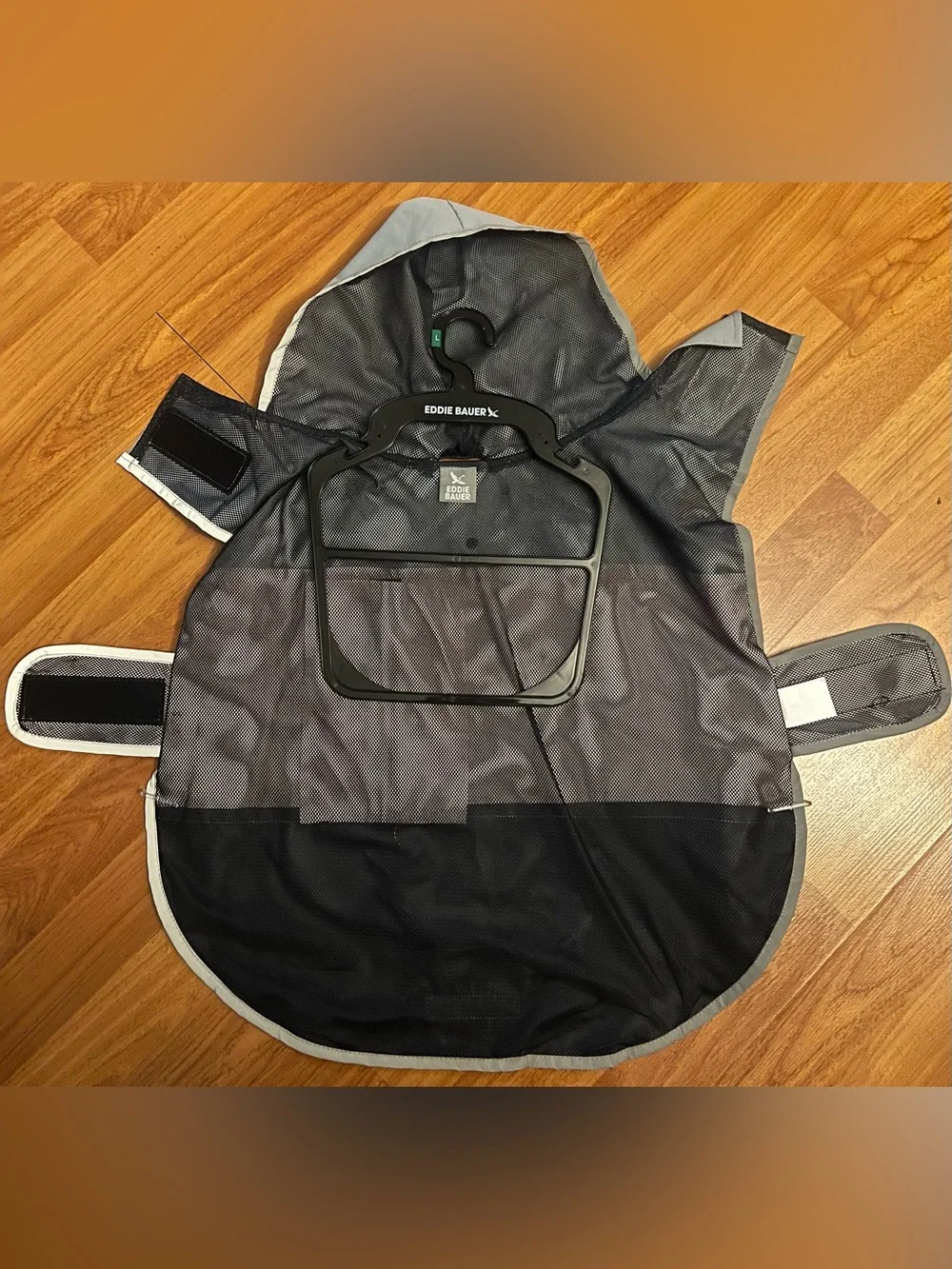 Eddie Bauer Pet Waterproof Dog Windbreaker Reflective LARGE Pink Gray Hooded NWT